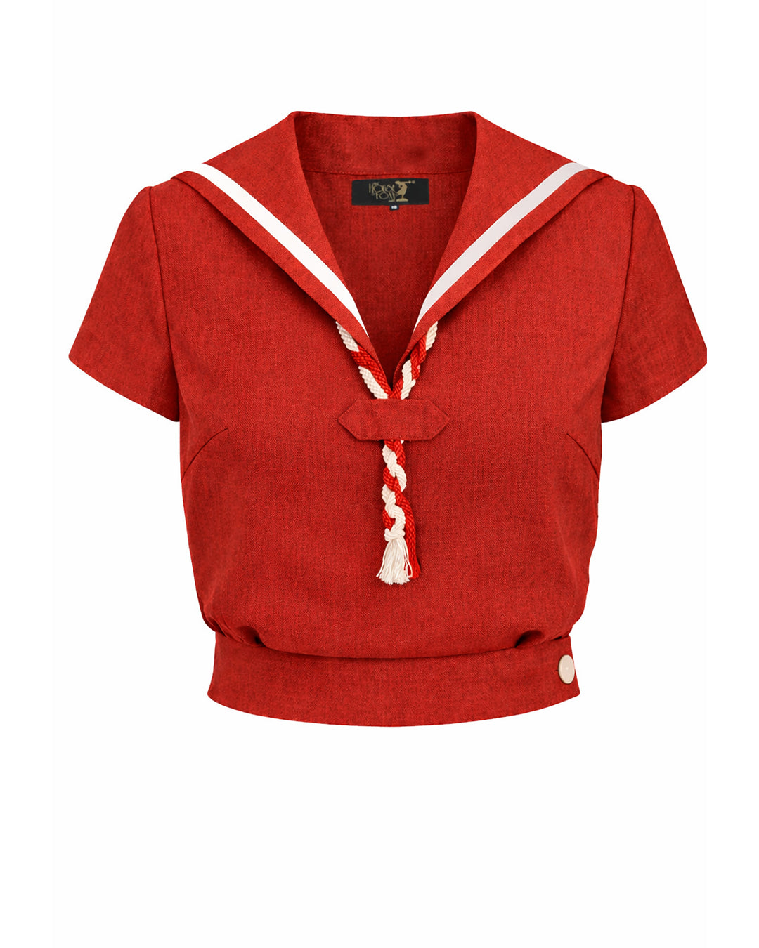 1930s Sailor Top - Red Natural Fibre