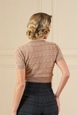 1940s Sweetheart Sweater - Sesame