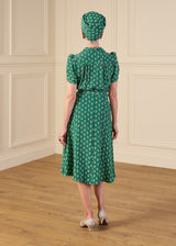 1940s Shirt-Waister Dress - Dia Deco Emerald