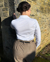 Spearpoint Collar Shirt - Blue Ticking