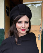1940s Halo Beret - Black