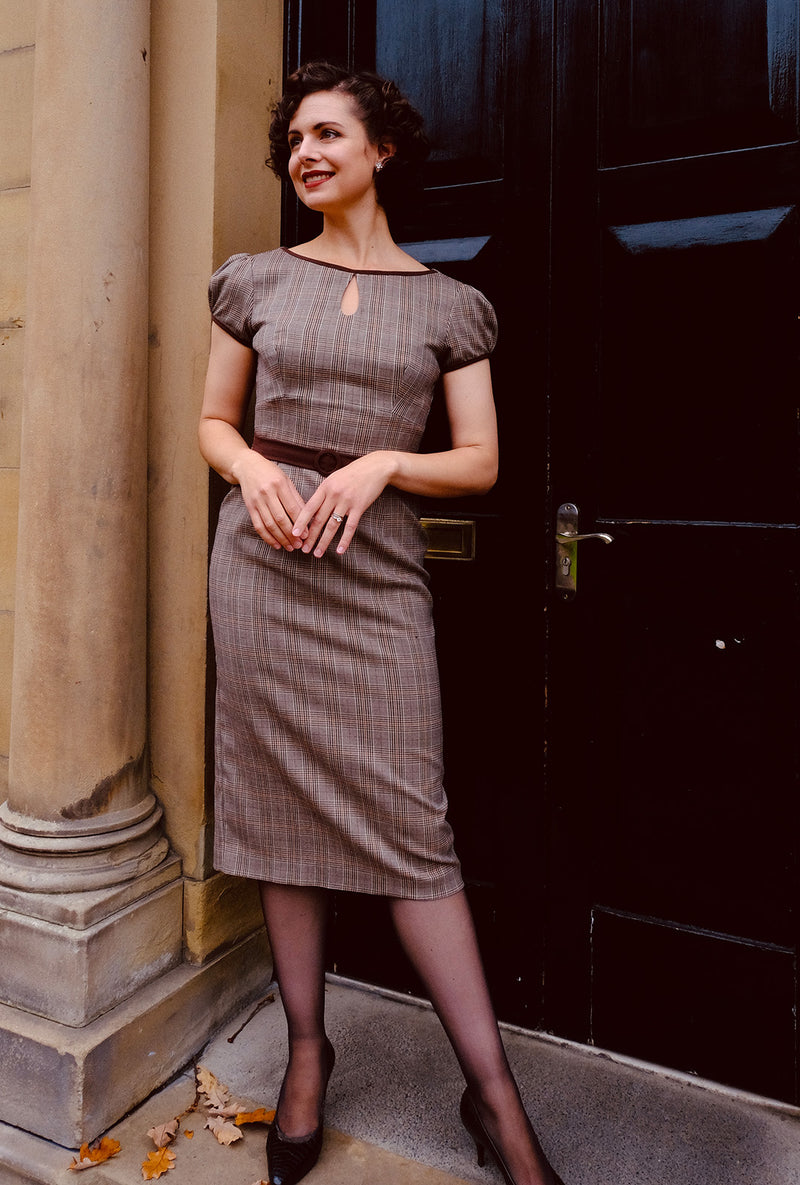 1950s Success Wiggle Dress in Plaid