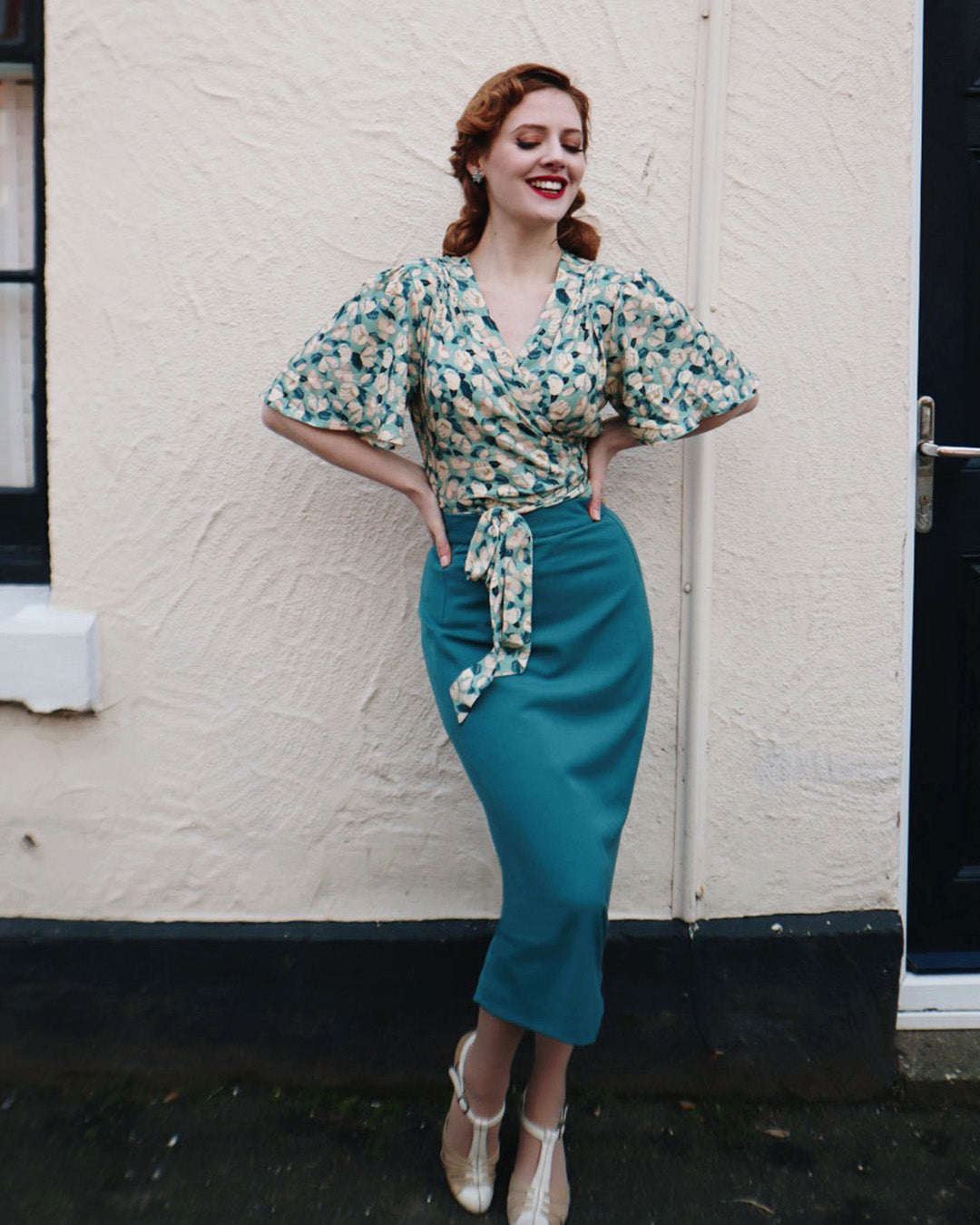 50s Perfect Pencil Skirt - Teal