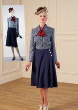 1940s Utility Buckle Jacket in Blue Wool