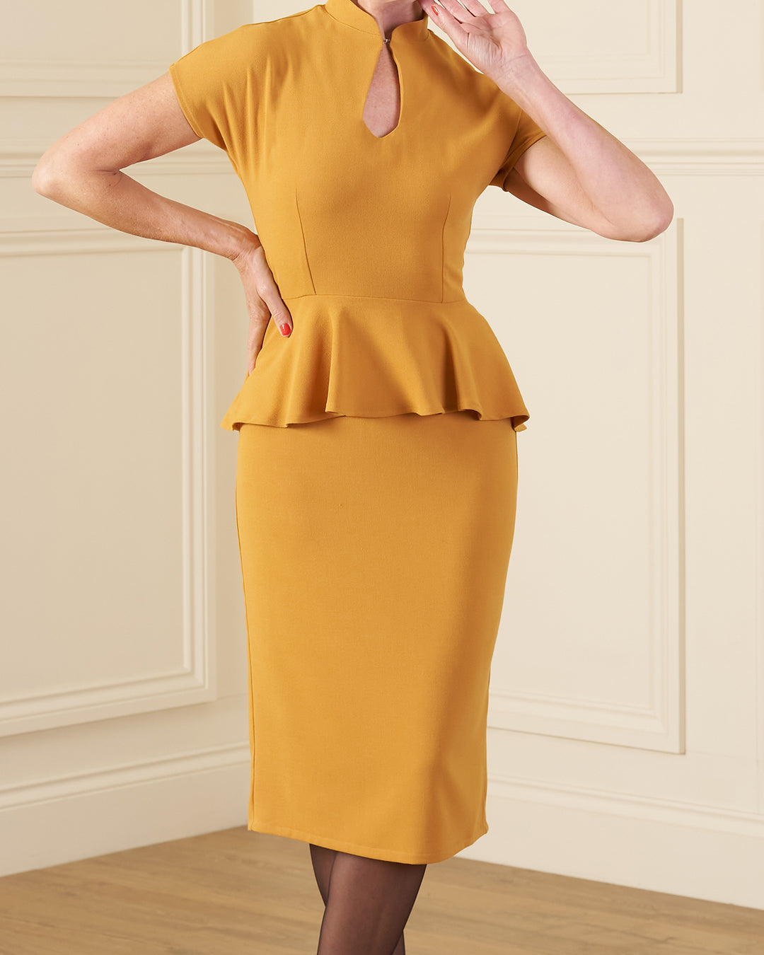1940s Verity Dress - Mustard