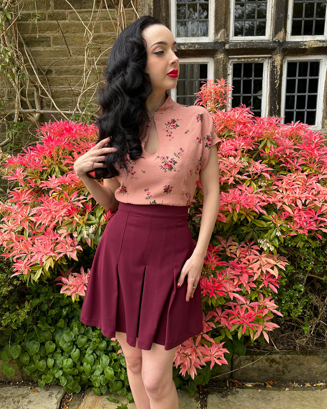 1930s Pleated Shorts - Wine