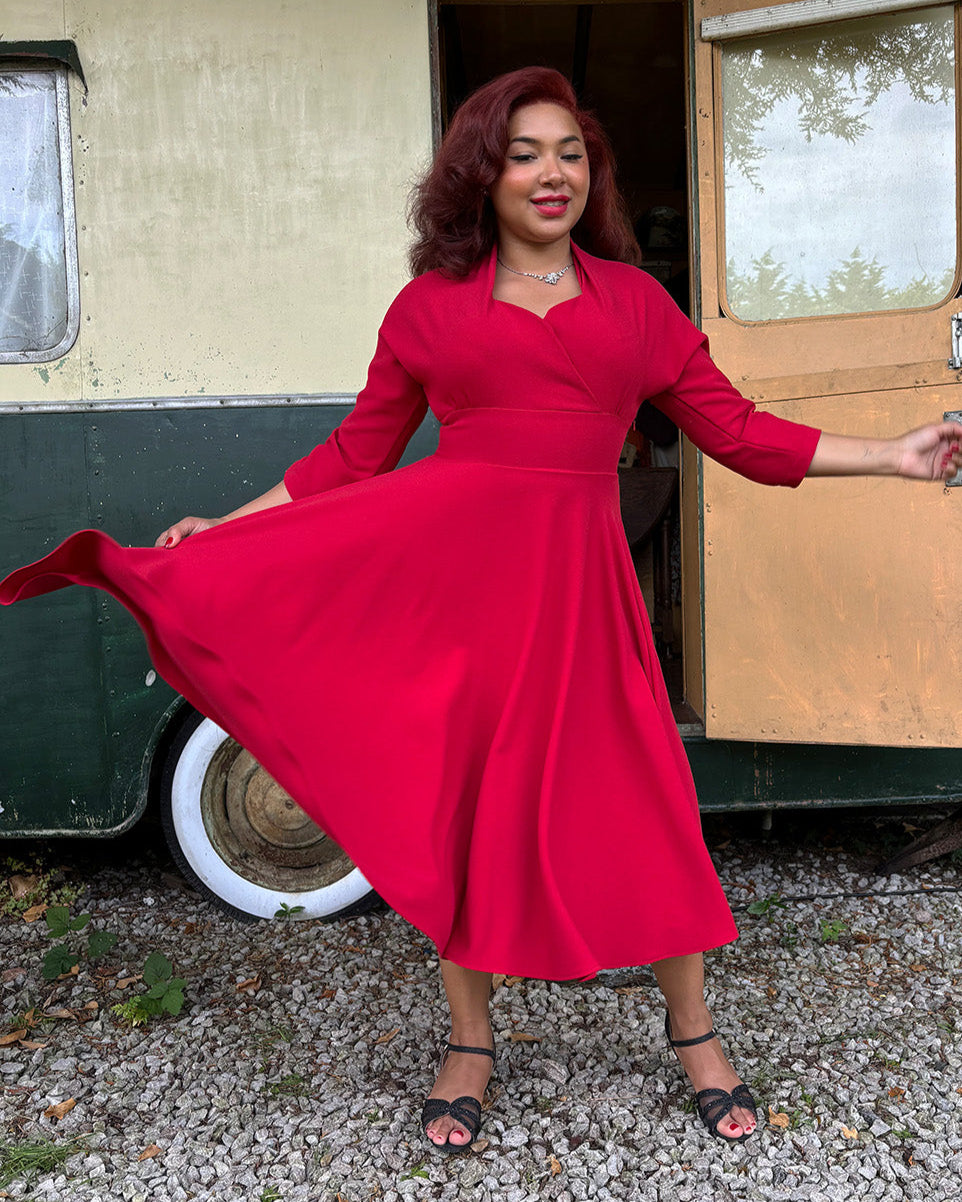 red 50s style dress DTI BLOG