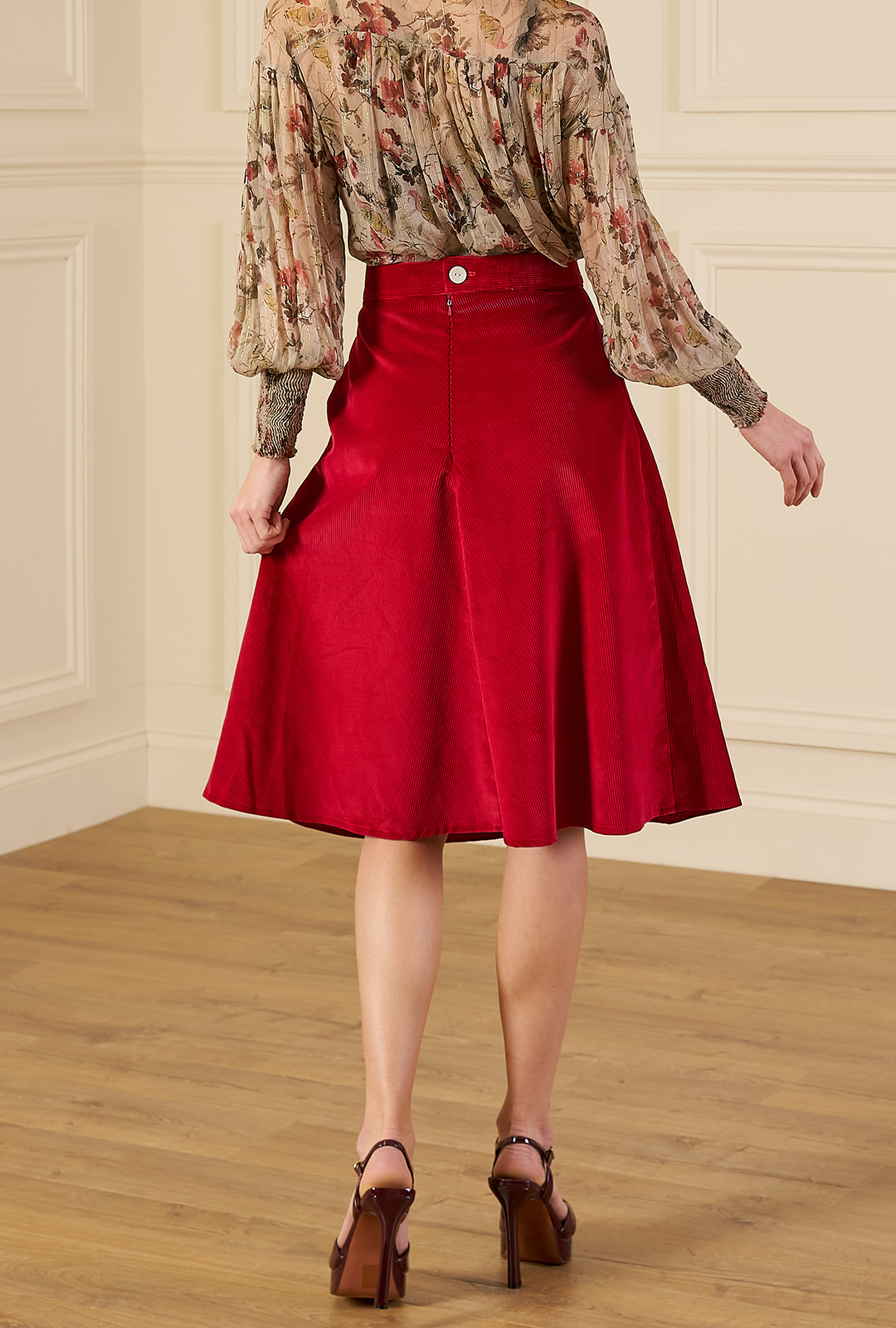 1970s A-line Corduroy Skirt - Wine