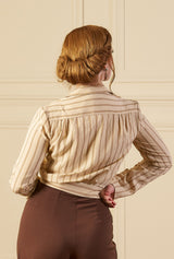 1930s Amelia Blouse - Oakline Stripe