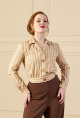 1930s Amelia Blouse - Oakline Stripe