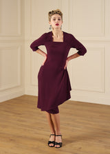 1940s O'Hara Cocktail Dress in Aubergine