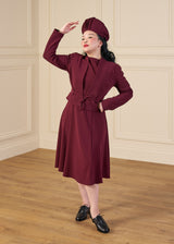 1940s Stanwyck Dress - Aubergine