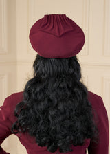1940s Halo Beret - Aubergine