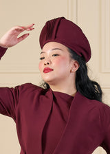 1940s Halo Beret - Aubergine