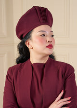 1940s Halo Beret - Aubergine