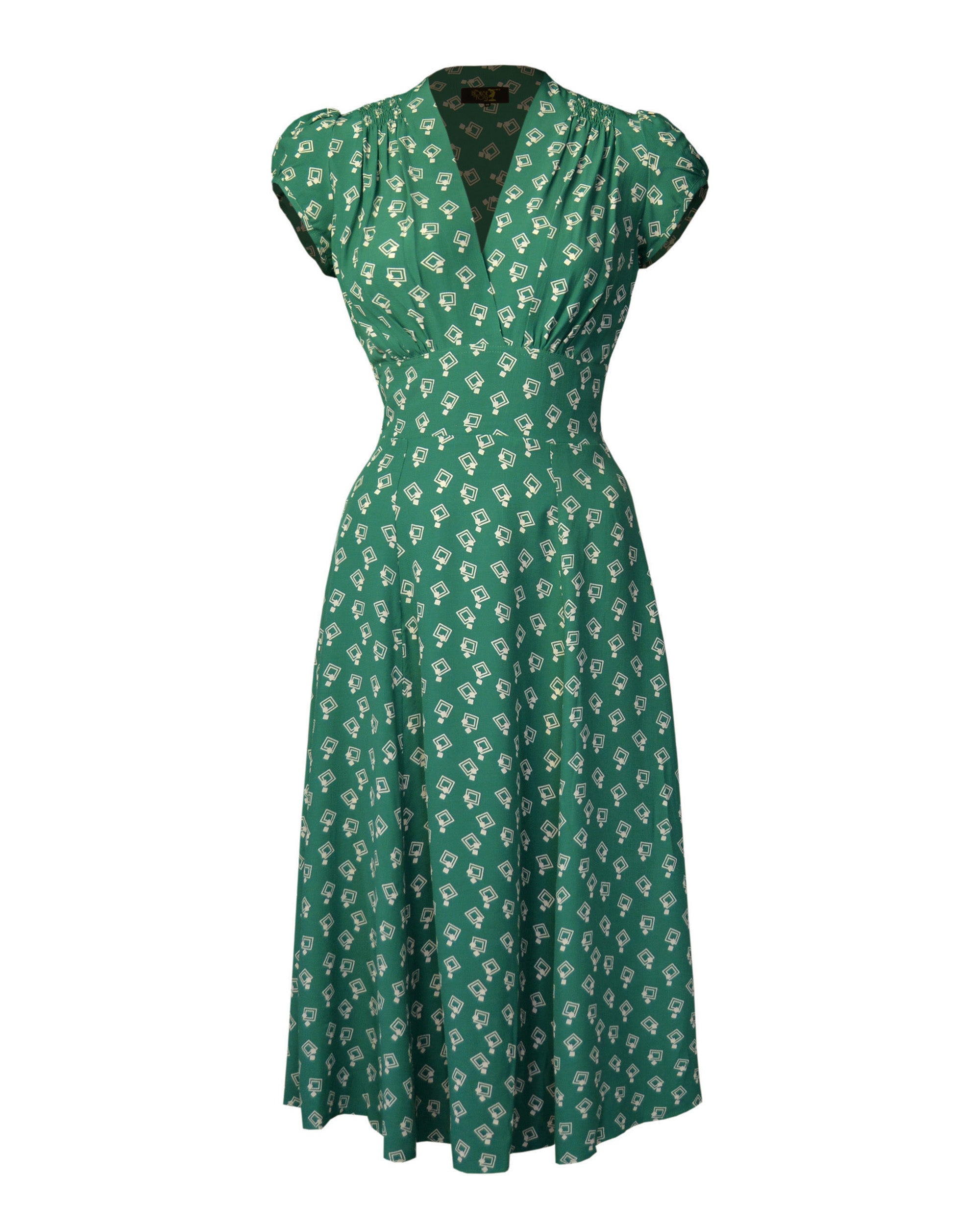 1930s 'Ava' Tea Dress - Dia Deco Emerald