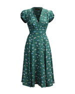 1930s 'Ava' Tea Dress - Forest Petunia