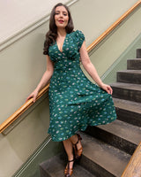 1930s 'Ava' Tea Dress - Forest Petunia