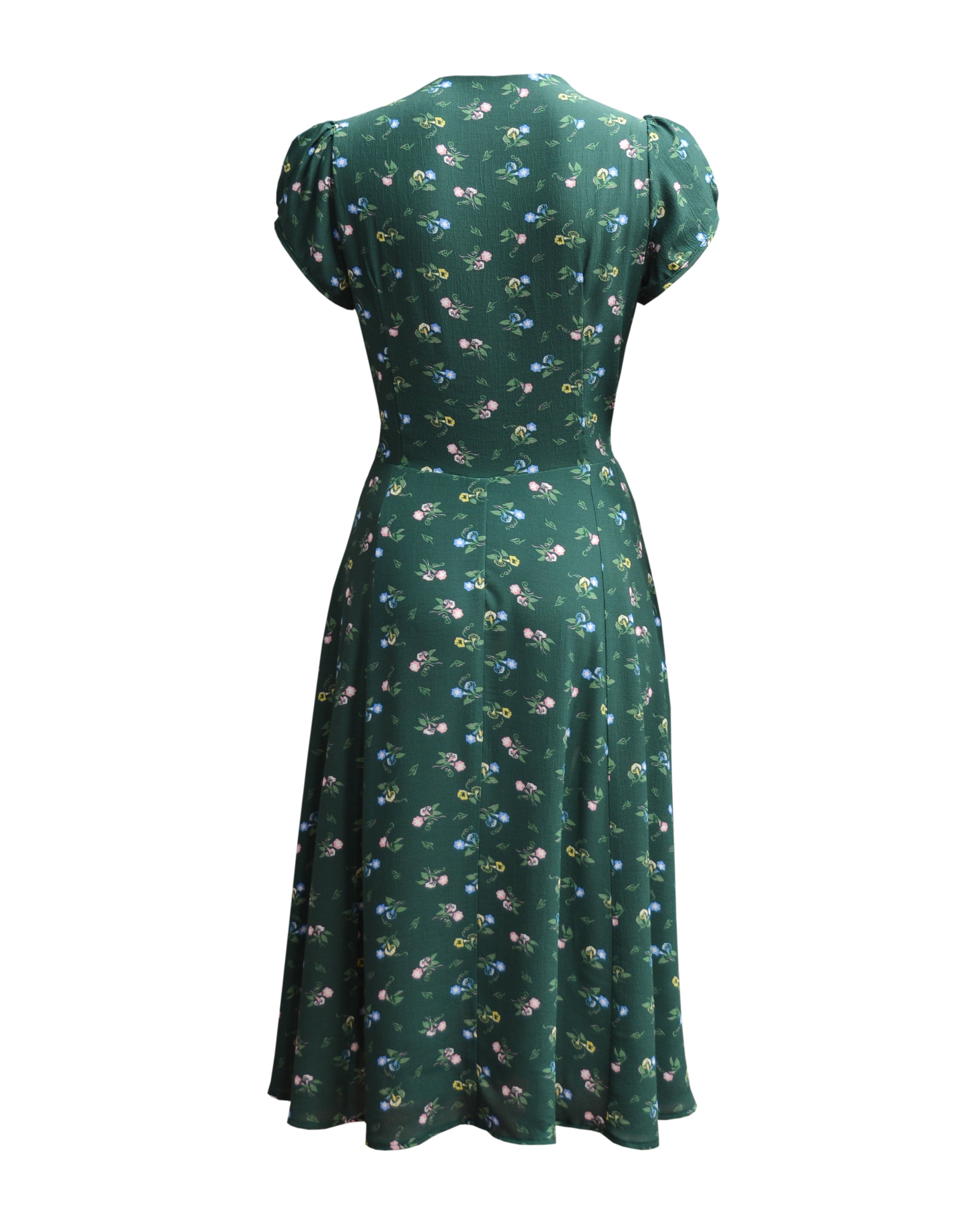 1930s 'Ava' Tea Dress - Forest Petunia