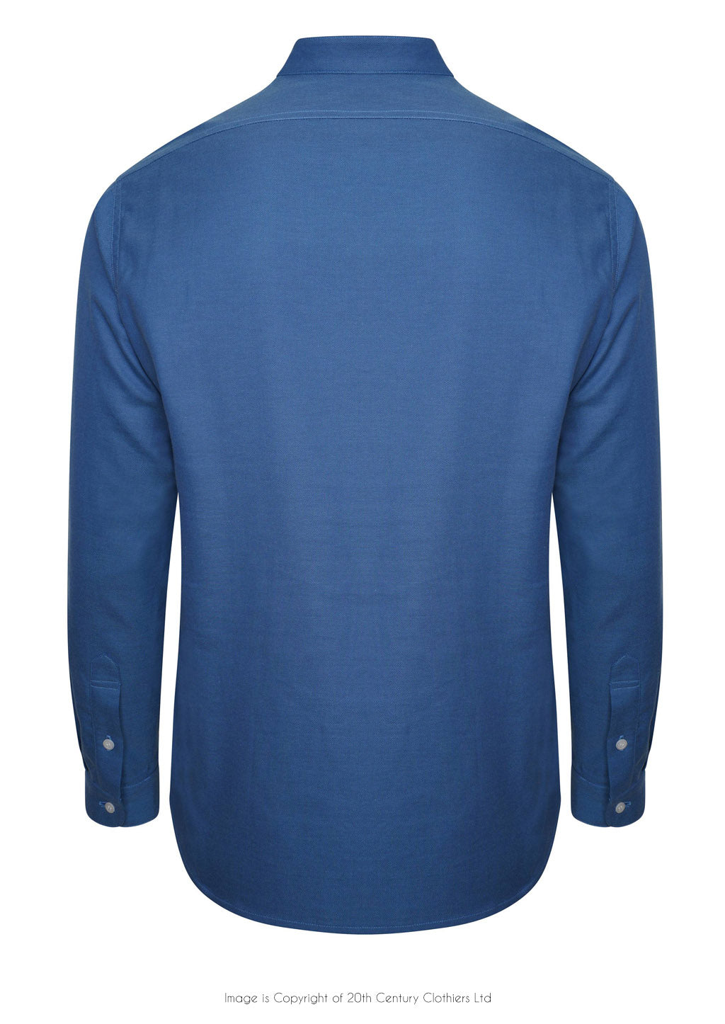 Tommys Collarless Shirt - Mid Blue