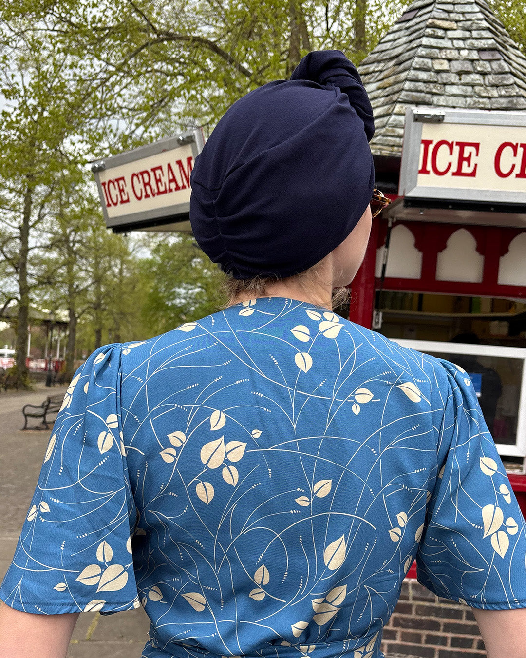 1940s Turban - Navy
