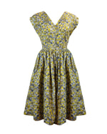 1950s Bella Dress - Mustard Crosshatch