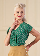 1930s Belle Blouse - Dia Deco Emerald