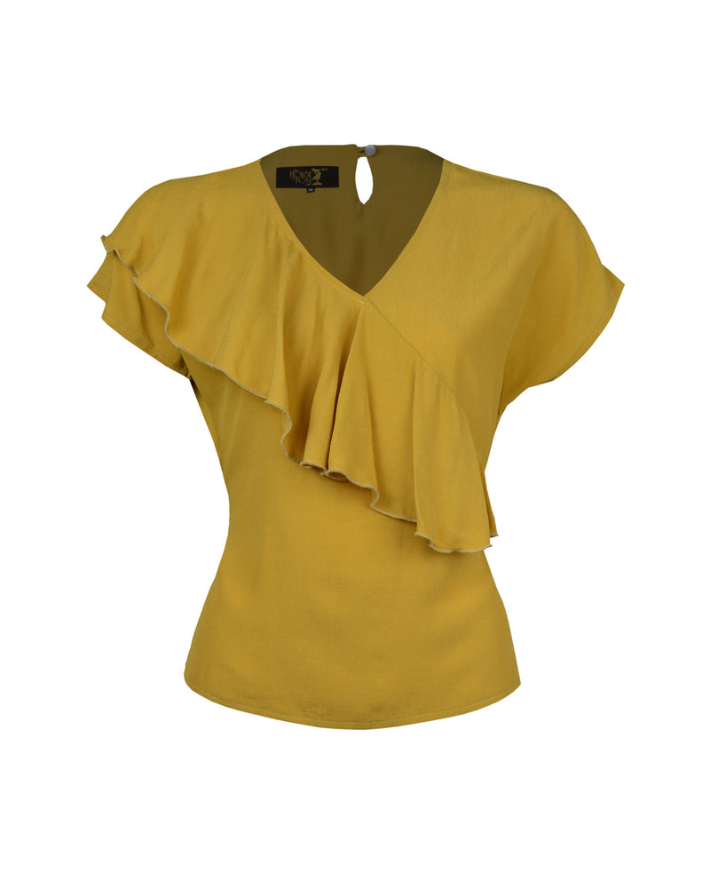 1930s Belle Blouse - Mustard