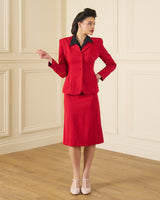 1940s Utility Belle Suit - Red