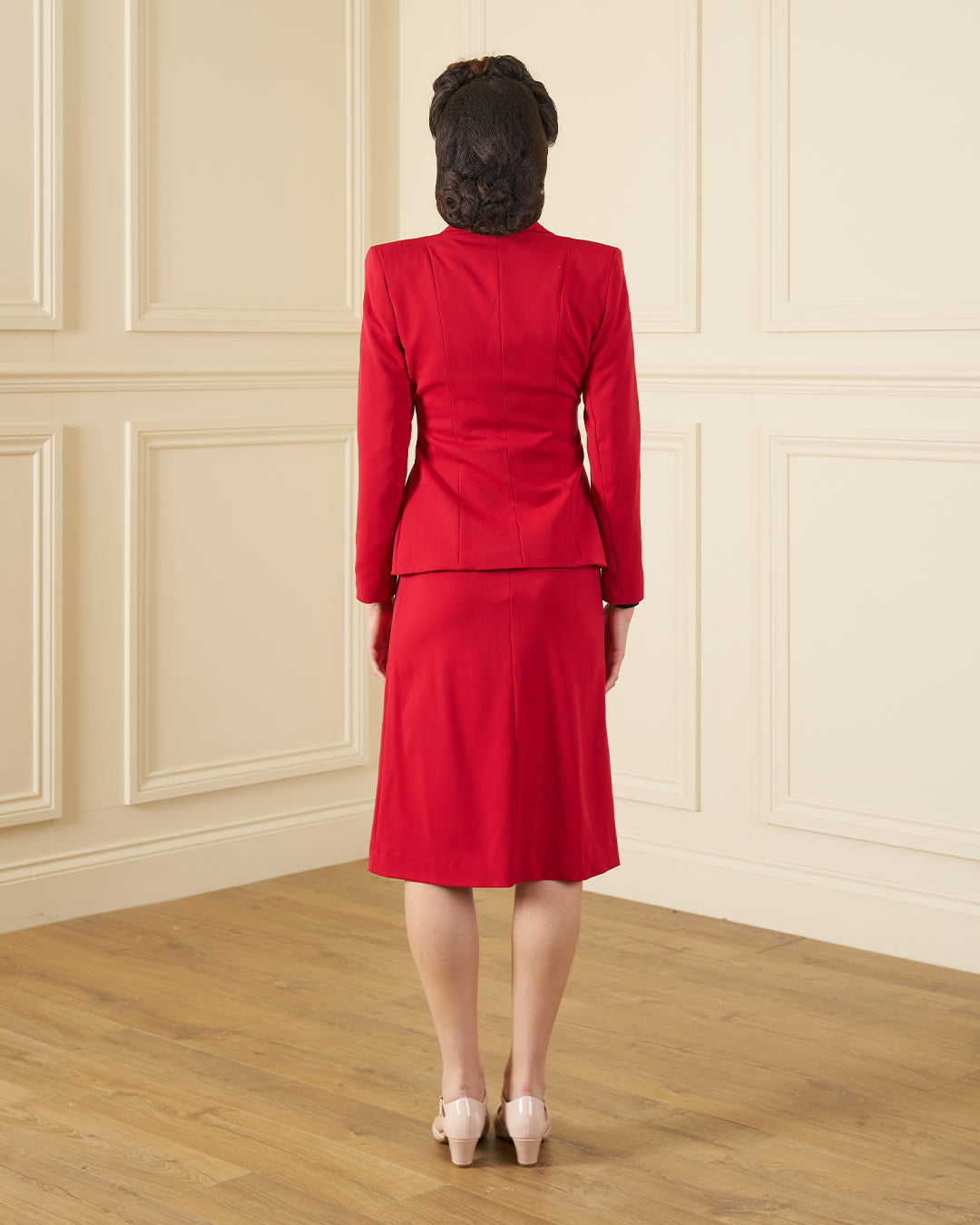 1940s Utility Belle Suit - Red