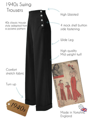 1940s Swing Trousers - Wine