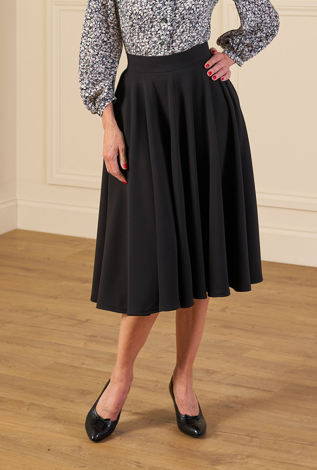 Circle Skirt Black Skirt 1950s Vintage 1950s Black Pleated Circle