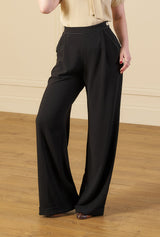 1940s Hepburn Pleated Trousers - Black