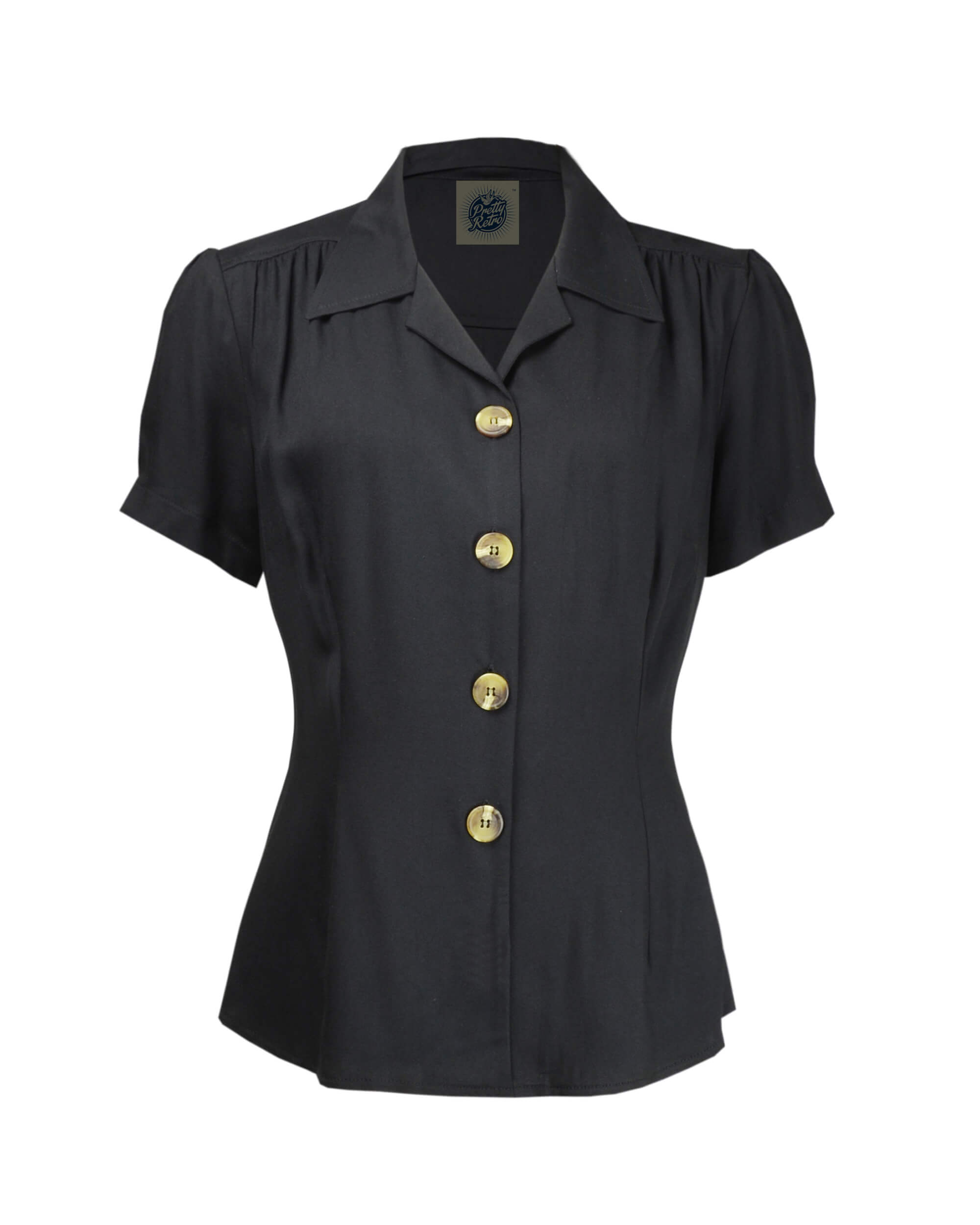 Pretty 40s Blouse - Black