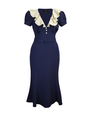 1930s Blondell Dress - Navy