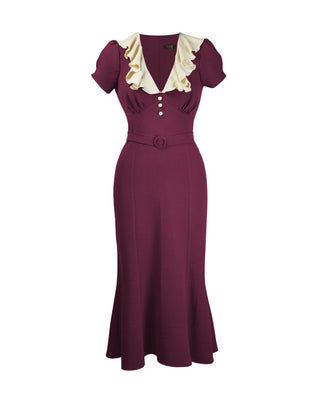 1930s Blondell Dress - Berry