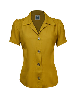 Pretty 40s Blouse - Mustard