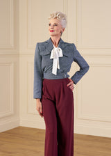 1940s Utility Buckle Jacket in Blue Wool