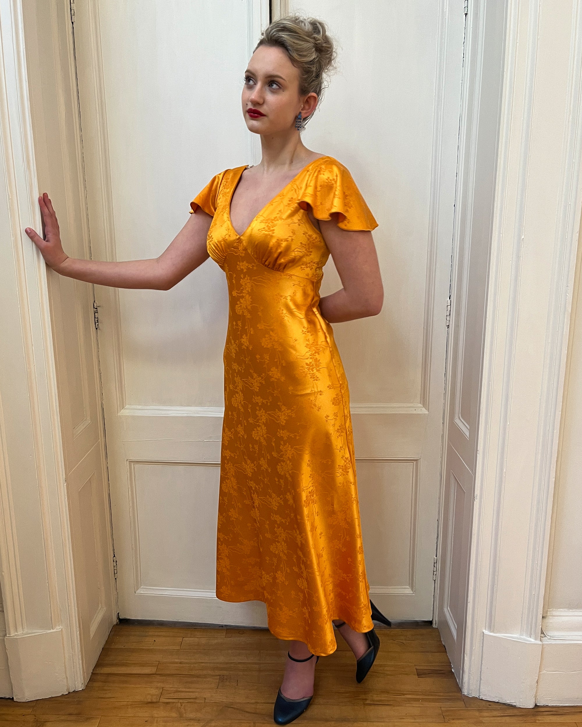1930s Blythe Midi Slip Dress - Gold