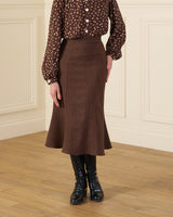 1930s Flutter Skirt - Mahogany Herringbone