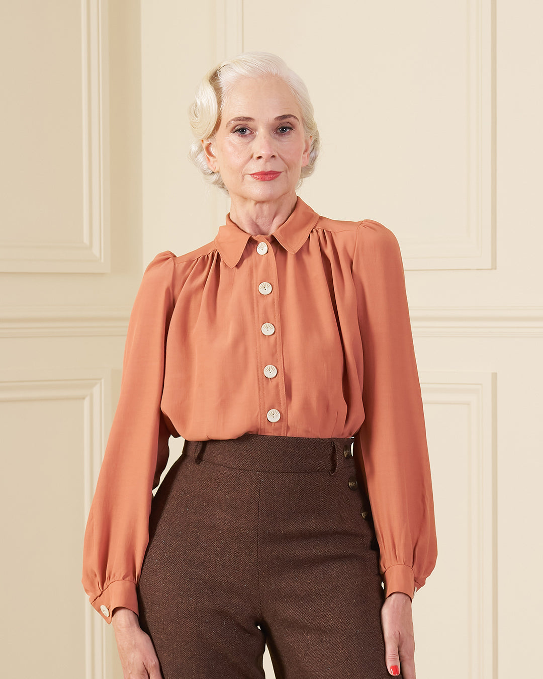 1930s Ellen Blouse - Burnt Peach