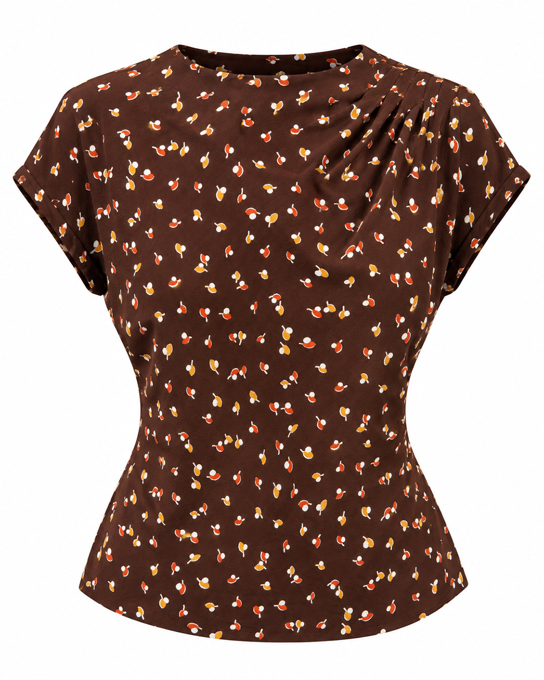 1940s Button Back Blouse - Earth Pearl