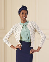 Pointelle Knit Cardigan - Ivory