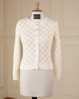Pointelle Knit Cardigan - Ivory