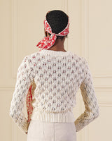 Pointelle Knit Cardigan - Ivory
