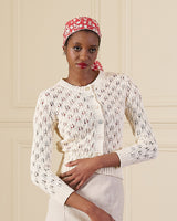 Pointelle Knit Cardigan - Ivory