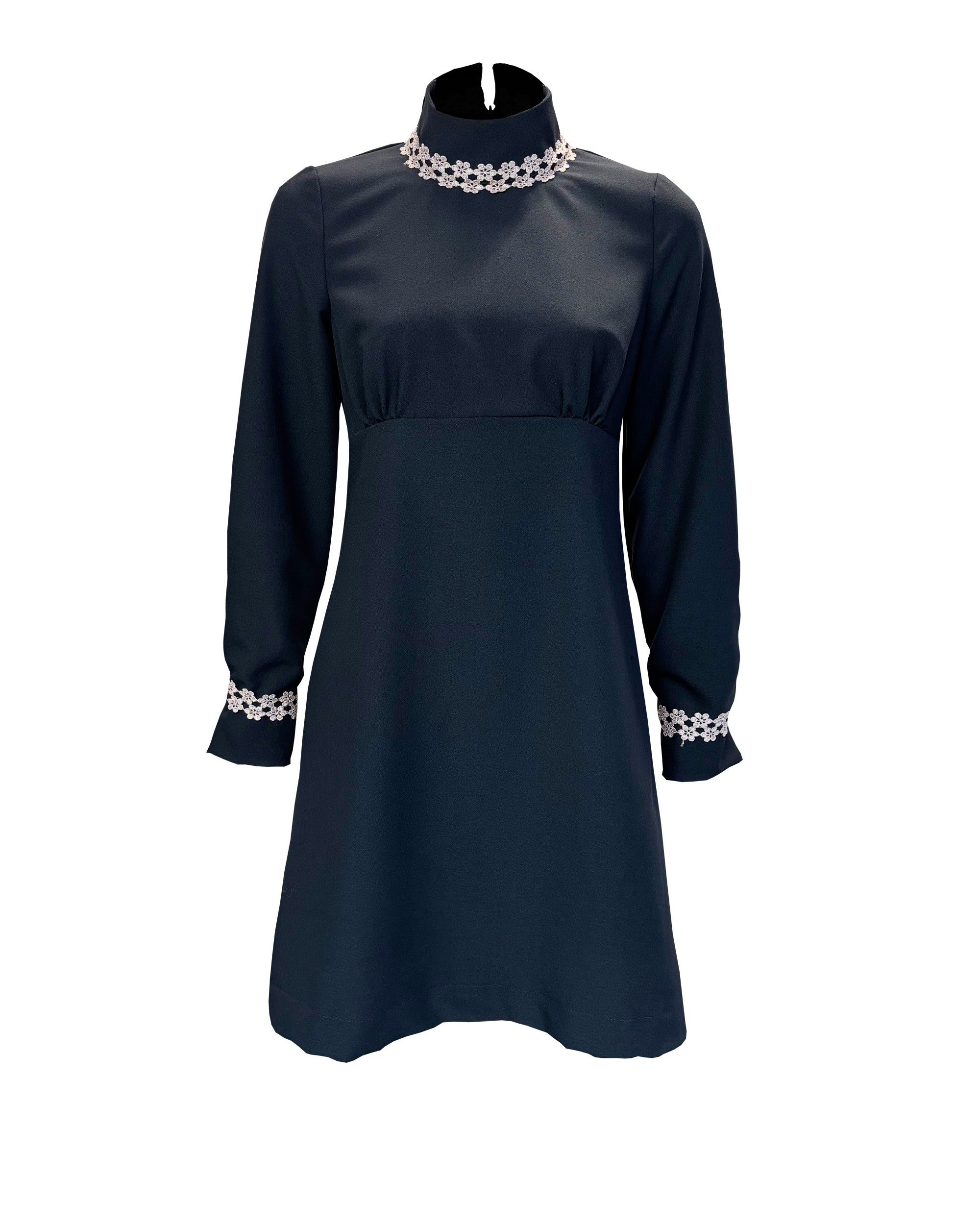 1960s Carnaby Mini Dress in Black and Rose Gold