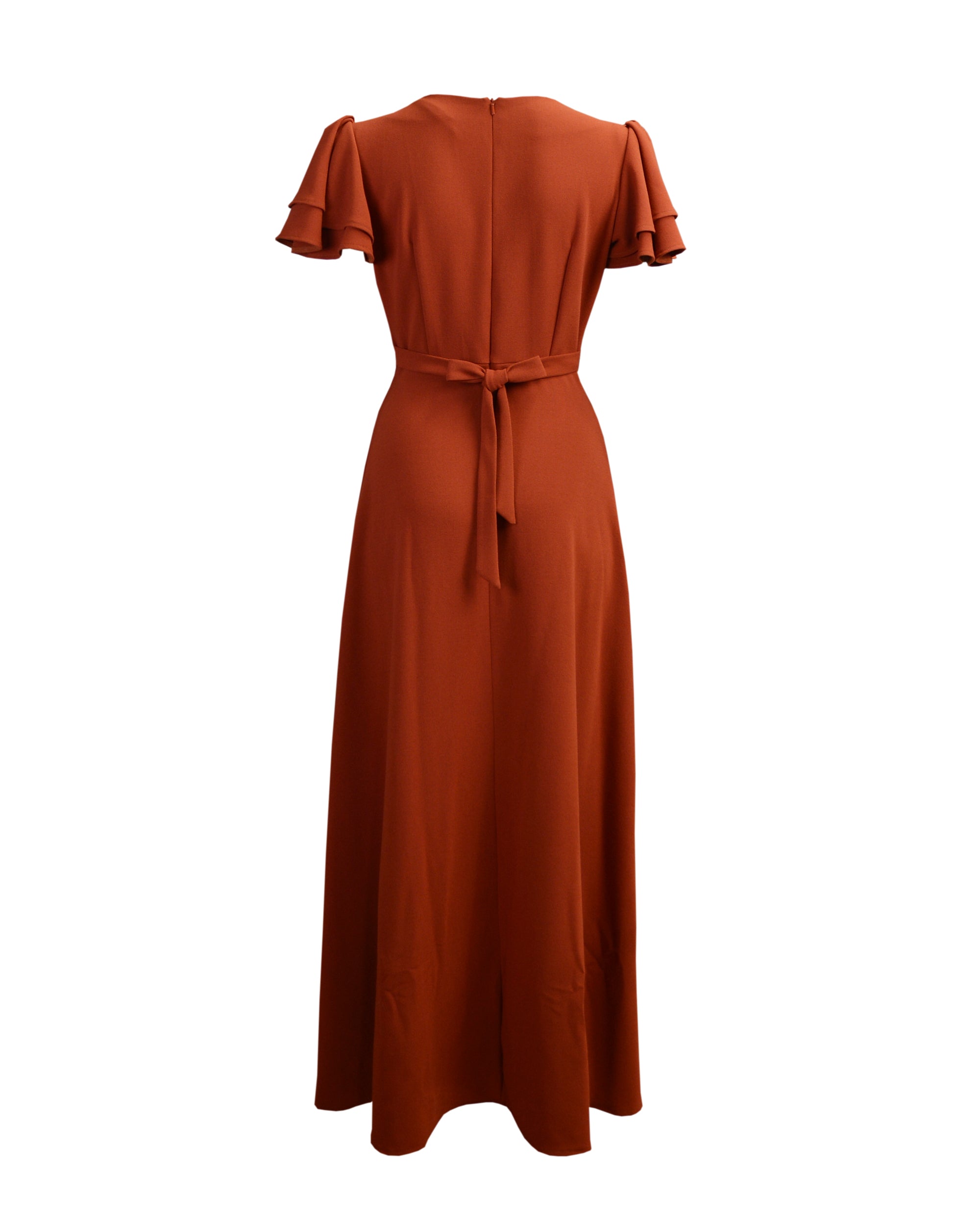 70s Carrie Midi Dress - Rust