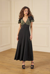 1970s Carrie Midi Dress - Gold & Black