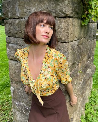 30s Celia Frill Blouse - Indian Summer